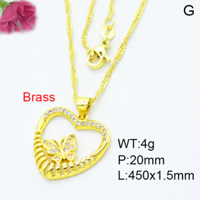 Fashion Brass Necklace  F3N403452vbll-L002