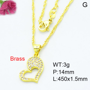 Jusnova  Fashion Brass Necklace  F3N403453ablb-L002