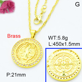 Fashion Brass Necklace  F3N403454vbll-L002