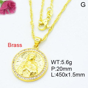 Jusnova  Fashion Brass Necklace  F3N403455vbll-L002
