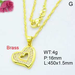 Jusnova  Fashion Brass Necklace  F3N403457ablb-L002