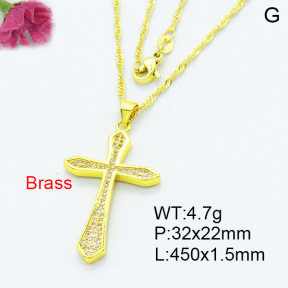 Fashion Brass Necklace  F3N403458bbml-L002