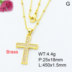 Jusnova  Fashion Brass Necklace  F3N403459bbml-L002