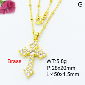 Fashion Brass Necklace  F3N403460vbmb-L002