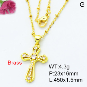 Jusnova  Fashion Brass Necklace  F3N403461vbmb-L002