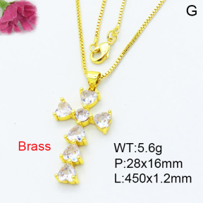 Fashion Brass Necklace  F3N403464bamn-L002