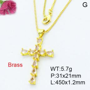 Fashion Brass Necklace  F3N403465bbmk-L002