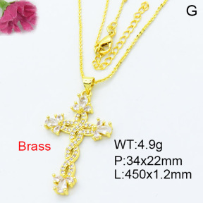 Fashion Brass Necklace  F3N403466bbnn-L002