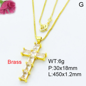 Fashion Brass Necklace  F3N403467bamn-L002