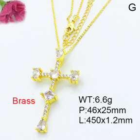 Fashion Brass Necklace  F3N403468bbni-L002