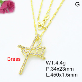 Fashion Brass Necklace  F3N403469vbmb-L002