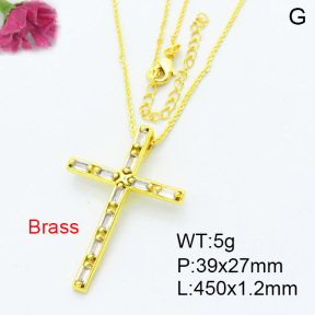 Fashion Brass Necklace  F3N403470vbmb-L002