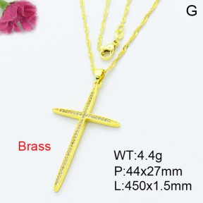 Fashion Brass Necklace  F3N403471bbml-L002