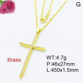 Fashion Brass Necklace  F3N403473bbml-L002