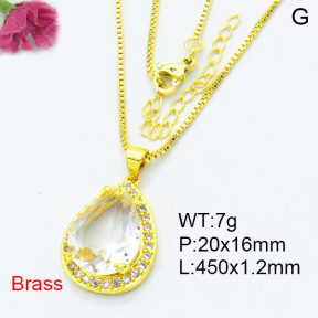 Fashion Brass Necklace  F3N403475bbmi-L002