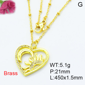 Fashion Brass Necklace  F3N403477vbmb-L002
