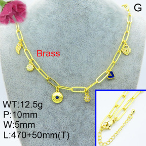 Fashion Brass Necklace  F3N403485vhml-L002