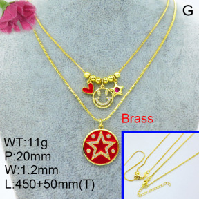 Jusnova  Fashion Brass Necklace  F3N403486bhjl-L002