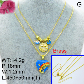 Fashion Brass Necklace  F3N403487vhnv-L002