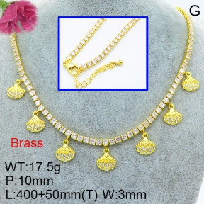 Jusnova  Fashion Brass Necklace  F3N403488aija-L002