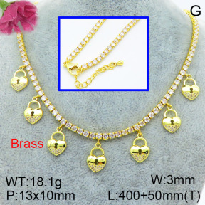 Fashion Brass Necklace  F3N403489aija-L002