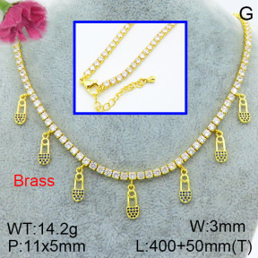 Fashion Brass Necklace  F3N403490aija-L002