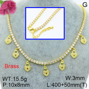 Fashion Brass Necklace  F3N403491aija-L002