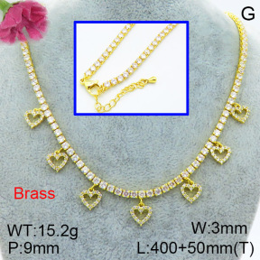 Fashion Brass Necklace  F3N403492aija-L002