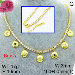 Fashion Brass Necklace  F3N403493biib-L002