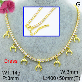 Fashion Brass Necklace  F3N403494biib-L002