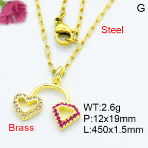 Fashion Brass Necklace  F3N403502aaio-L002
