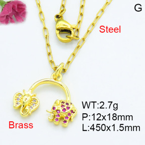 Fashion Brass Necklace  F3N403503aaio-L002