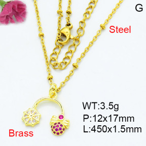 Fashion Brass Necklace  F3N403505aaio-L002