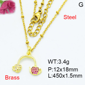 Fashion Brass Necklace  F3N403508aaio-L002