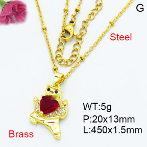 Jusnova  Fashion Brass Necklace  F3N403510aajl-L002