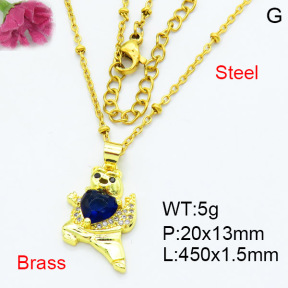 Jusnova  Fashion Brass Necklace  F3N403512aajl-L002