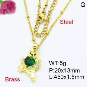 Jusnova  Fashion Brass Necklace  F3N403513aajl-L002