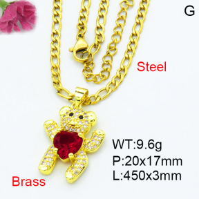 Fashion Brass Necklace  F3N403515baka-L002