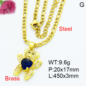 Fashion Brass Necklace  F3N403517baka-L002