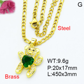 Fashion Brass Necklace  F3N403518baka-L002