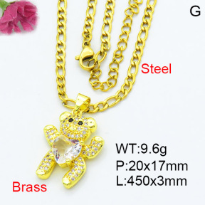 Fashion Brass Necklace  F3N403519baka-L002