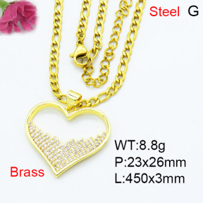 Jusnova  Fashion Brass Necklace  F3N403523aakl-L002