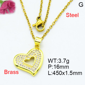 Fashion Brass Necklace  F3N403525avja-L002