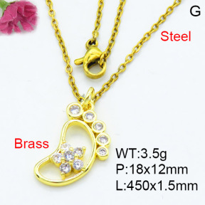 Jusnova  Fashion Brass Necklace  F3N403528avja-L002