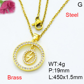 Fashion Brass Necklace  F3N403529aakl-L002