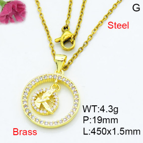 Jusnova  Fashion Brass Necklace  F3N403530aakl-L002