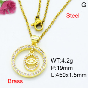 Fashion Brass Necklace  F3N403531aakl-L002