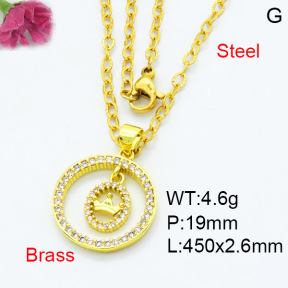 Fashion Brass Necklace  F3N403535aakl-L002