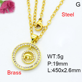 Fashion Brass Necklace  F3N403536aakl-L002