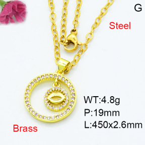 Jusnova  Fashion Brass Necklace  F3N403539aakl-L002